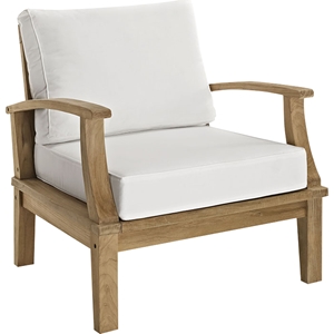 Bayport Outdoor Patio Armchair - Natural, White 