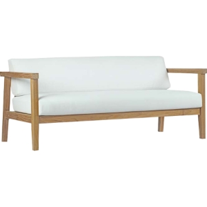 Bayport Outdoor Patio Loveseat - Natural, White 