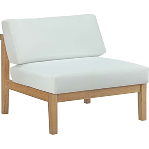 Bayport Outdoor Patio Armless Chair - Natural, White 
