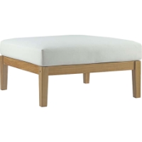 Bayport Outdoor Patio Ottoman - Natural, White