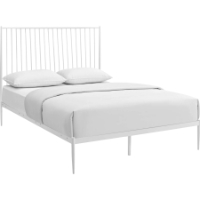 Annika Queen Platform Bed - White
