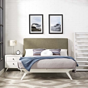 Tracy 2-Piece Platform Bedroom Set - White Frame 