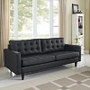 Empress Tufted Bonded Leather Sofa - Black - EEI-1010-BLK