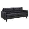 Empress Tufted Bonded Leather Sofa - Black - EEI-1010-BLK