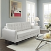 Empress Tufted Bonded Leather Sofa - White - EEI-1010-WHI