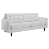 Empress Tufted Bonded Leather Sofa - White - EEI-1010-WHI