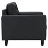 Empress Tufted Bonded Leather Armchair - Black - EEI-1012-BLK