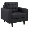 Empress Tufted Bonded Leather Armchair - Black - EEI-1012-BLK