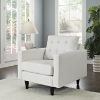 Empress Tufted Bonded Leather Armchair - White - EEI-1012-WHI