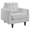 Empress Tufted Bonded Leather Armchair - White - EEI-1012-WHI