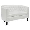 Prospect Leatherette Loveseat - Button Tufted, White - EEI-1043-WHI