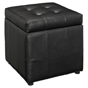 Volt Storage Tufted Ottoman - Black 