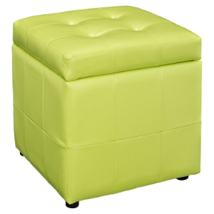 Volt Storage Tufted Ottoman - Light Green 