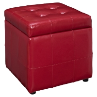 Volt Storage Tufted Ottoman - Red