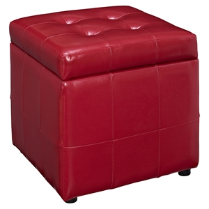 Volt Storage Tufted Ottoman - Red 