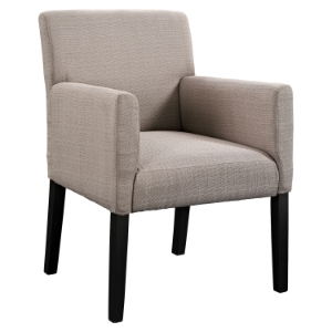 Chloe Upholstery Armchair - Wood Legs, Beige 