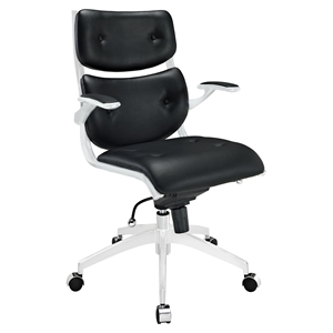 Push Mid Back Office Chair - Adjustable Height, Swivel, Armrest 