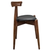 Stalwart Leatherette Dining Side Chair - Dark Walnut, Black (Set of 4) - EEI-1378-DWL-BLK