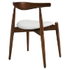 Stalwart Dining Side Chair - Dark Walnut, White - EEI-1080-DWL-WHI