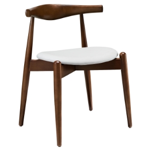 Stalwart Dining Side Chair - Dark Walnut, White 