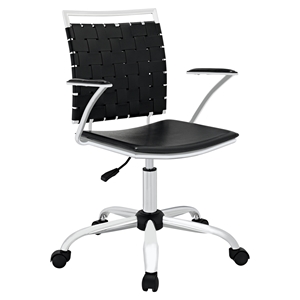 Fuse Leather Look Office Chair - Adjustable Height, Swivel, Armrest 