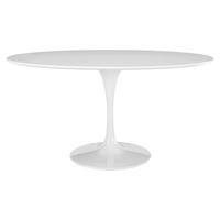 Lippa 60" Wood Top Dining Table - Oval, White