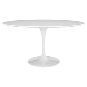 Lippa 60" Wood Top Dining Table - Oval, White 