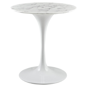 Lippa 28" Artificial Marble Dining Table - White 