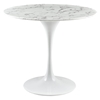 Lippa 40" Artificial Marble Dining Table - Round, White - EEI-1130-WHI
