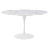 Lippa 54" Artificial Marble Dining Table - White - EEI-1132-WHI
