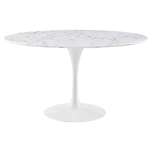 Lippa 54" Artificial Marble Dining Table - White 