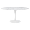 Lippa 60" Artificial Marble Dining Table - White - EEI-1133-WHI