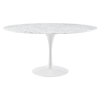 Lippa 60" Artificial Marble Dining Table - White