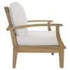 Marina Outdoor Patio Teak Armchair - Natural/White - EEI-1143-NAT-WHI-SET