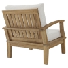 Marina Outdoor Patio Teak Armchair - Natural/White - EEI-1143-NAT-WHI-SET