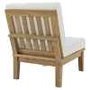 Marina Outdoor Patio Teak Chair - Armless, Natural/White - EEI-1150-NAT-WHI-SET