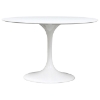 Lippa Saarinen Inspired Fiberglass Round Dining Table in White - EEI-11X-WHI