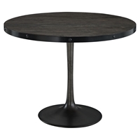 Drive Wood Top Dining Table - Round, Pedestal, Black