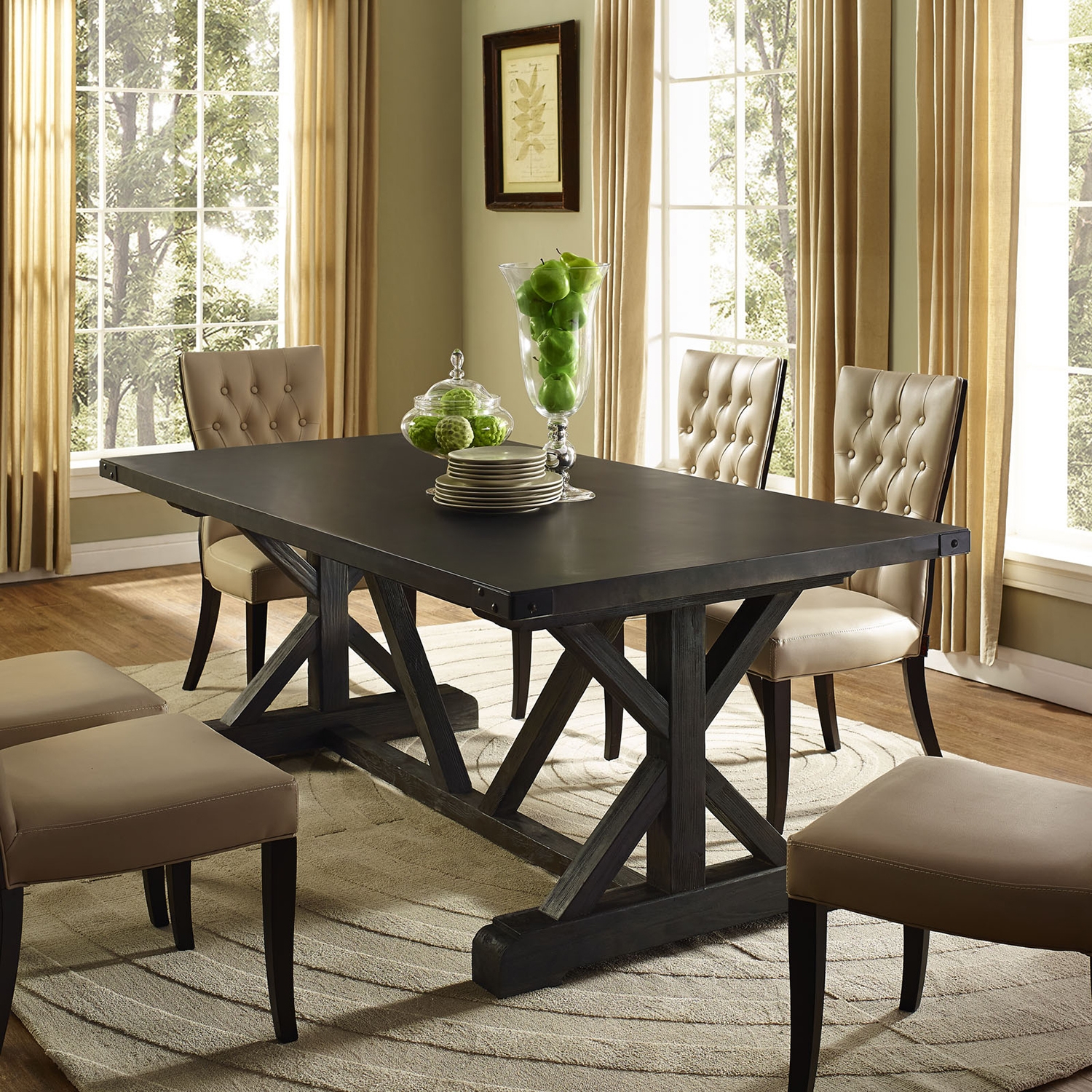 Anvil Wood Dining Table - Black | DCG Stores