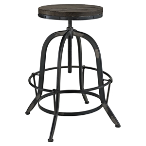 Collect Wood Top Bar Stool - Backless, Black 