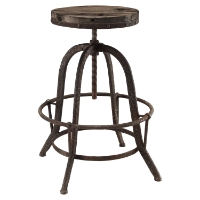 Collect Wood Top Bar Stool - Backless, Brown