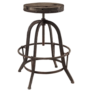 Collect Wood Top Bar Stool - Backless, Brown 