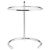Eileen Gray Side Table with Tempered Glass Top - EEI-125-SLV