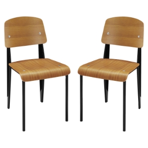 Cabin Dining Side Chair - Walnut (Set of 2) 