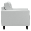 Empress Button Tufted Leather Armchair - White (Set of 2) - EEI-1282-WHI