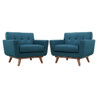 Engage Wood Armchair - Tufted (Set of 2)
