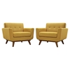 Engage Wood Armchair - Tufted (Set of 2) - EEI-1284