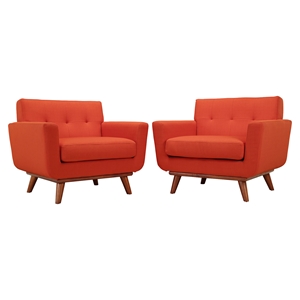 Engage Wood Armchair - Tufted (Set of 2) 