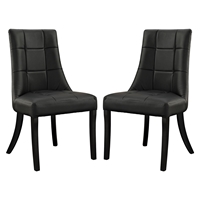 Noblesse Leatherette Dining Chair - Black (Set of 2)
