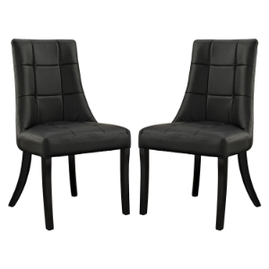 Noblesse Leatherette Dining Chair - Black (Set of 2) 